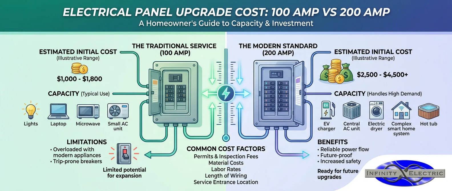 Picture of Electrical Panel Upgrade Cost: 100 Amp vs 200 Amp - Infinity Electric